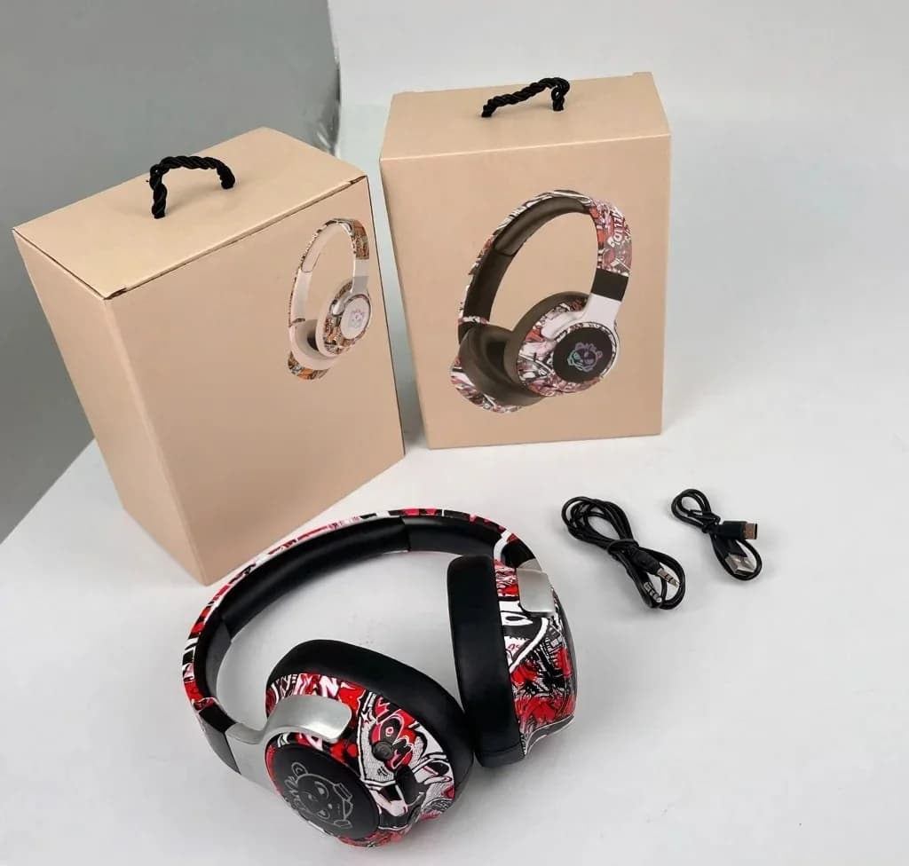 Fones de Ouvido Sem Fio Over-Ear Graffiti com Rádio FM e Longa Duração da Bateria