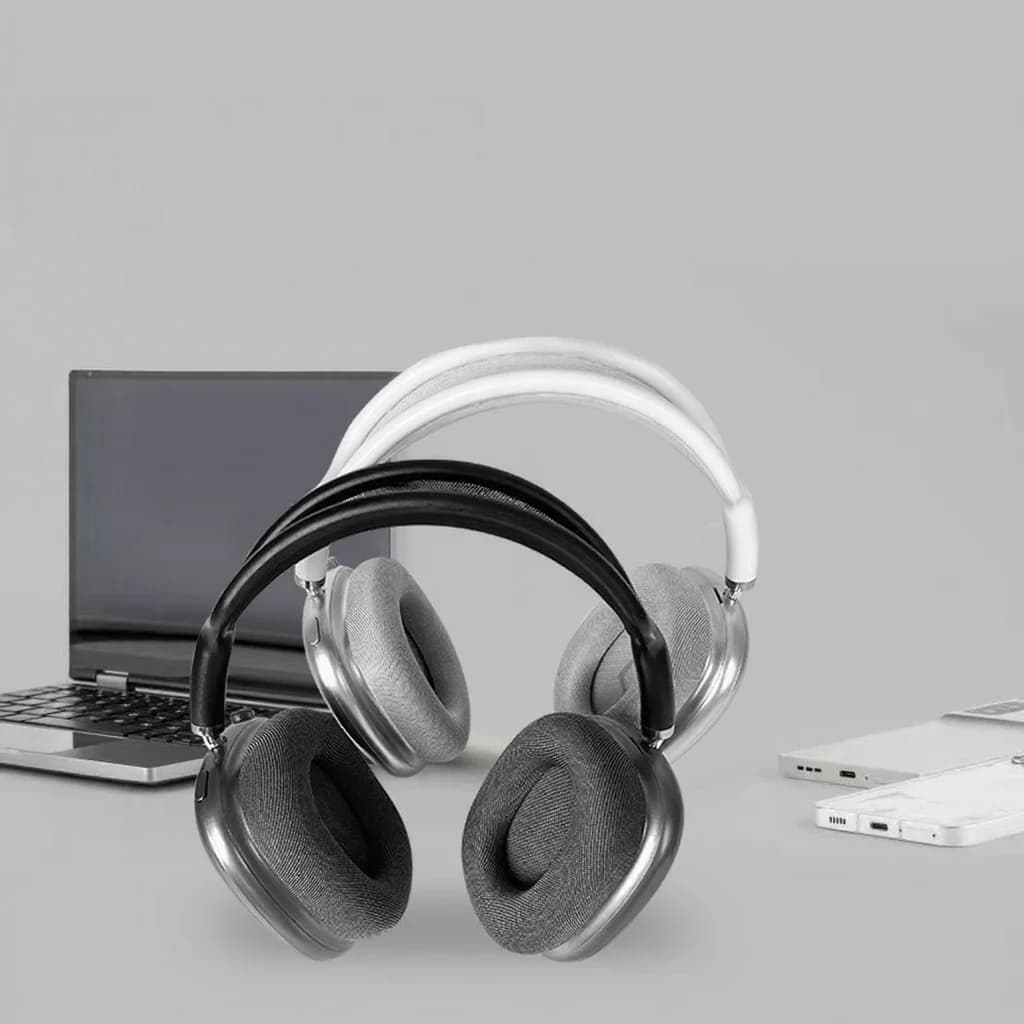 Fones de Ouvido Sem Fio Over-Ear com Almofadas Magnéticas e Arco em Malha