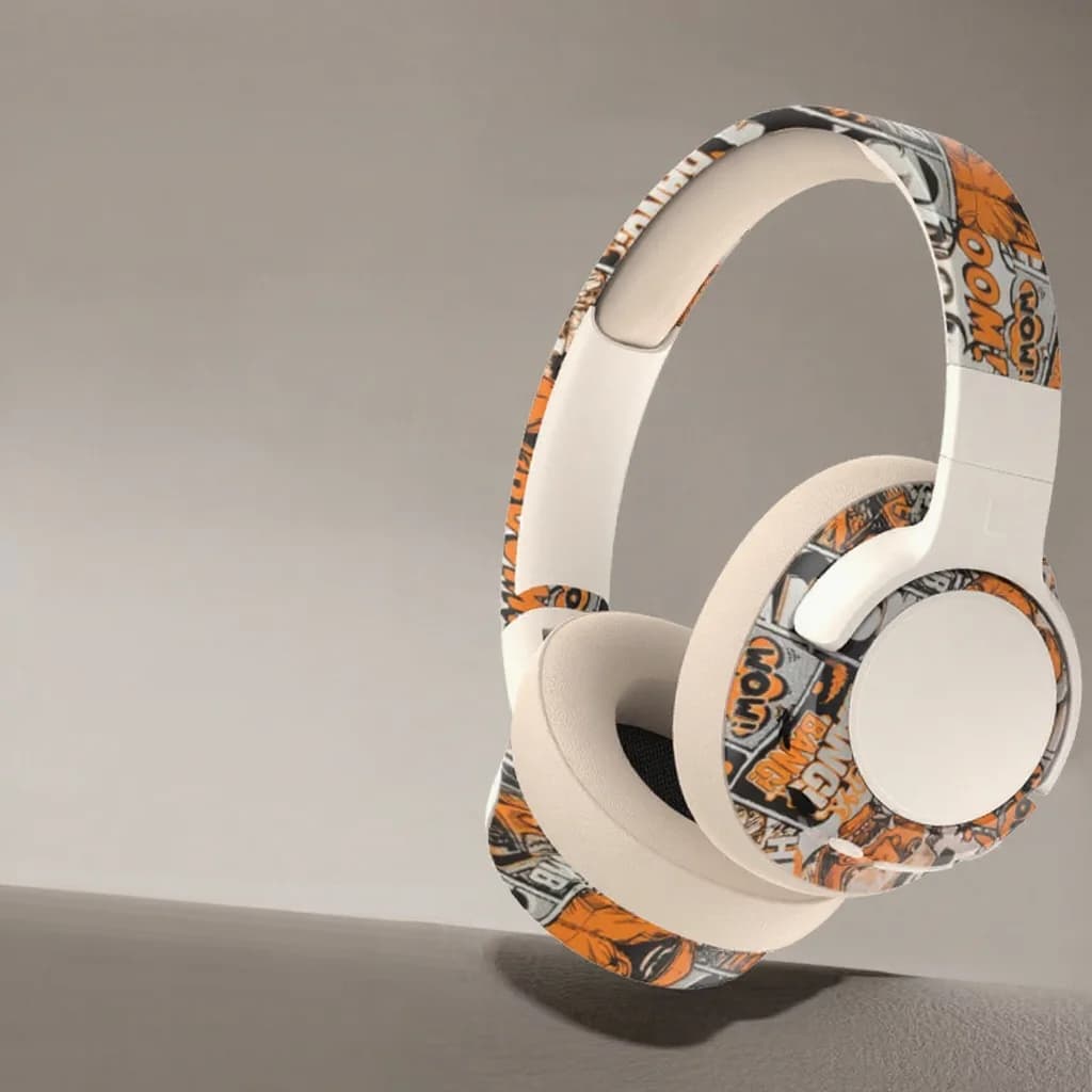 Fone de Ouvido Sem Fio Over-Ear Graffiti com Rádio FM e Longa Duração da Bateria