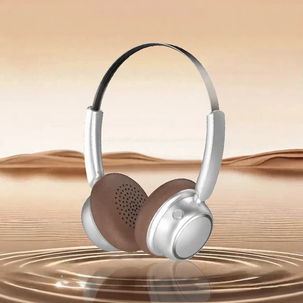 Fone de Ouvido Bluetooth Sem Fio Retrô com Haste de Metal e Longa Duração da Bateria