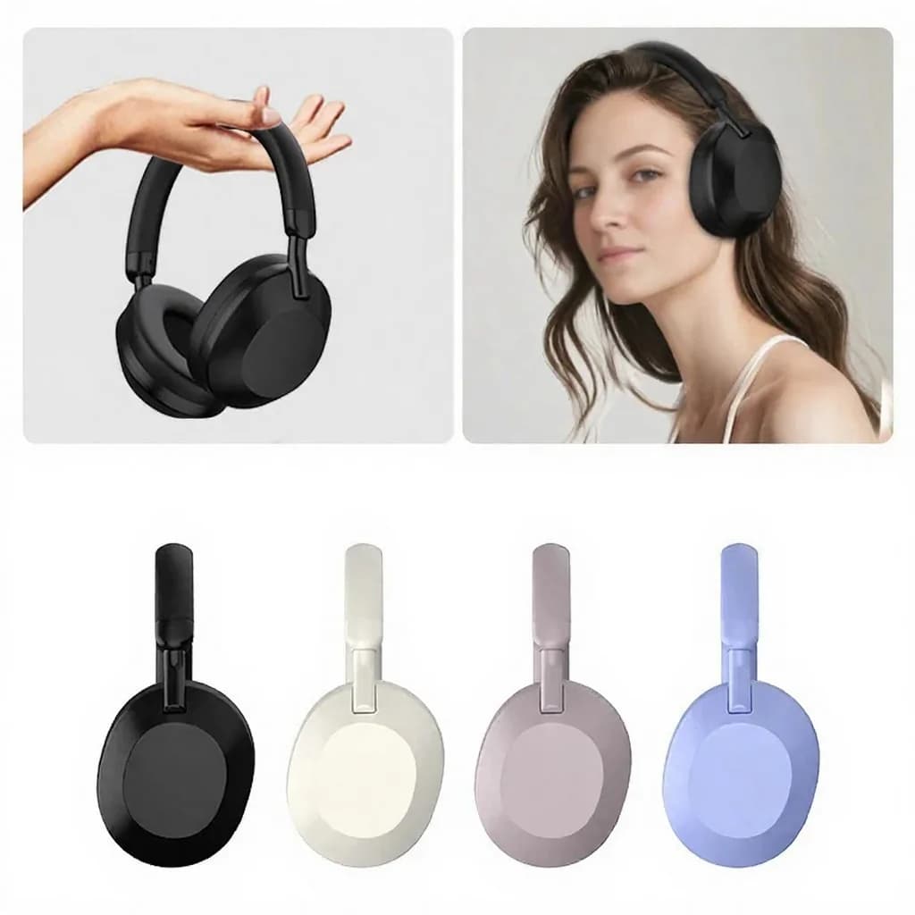 Fones de Ouvido Sem Fio com Cancelamento Ativo de Ruído Bluetooth 5.4 Over-Ear
