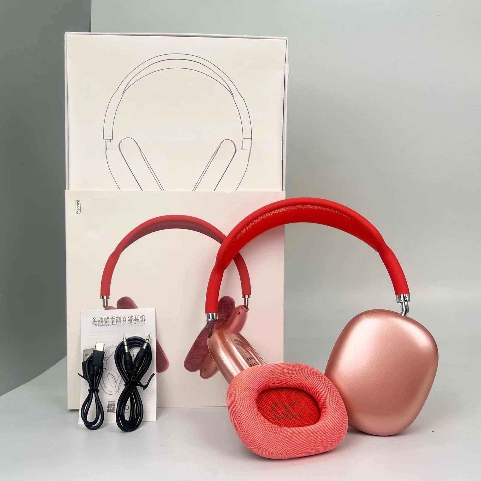 Fones de Ouvido Sem Fio Over-Ear com Copos Magnéticos e Haste de Malha