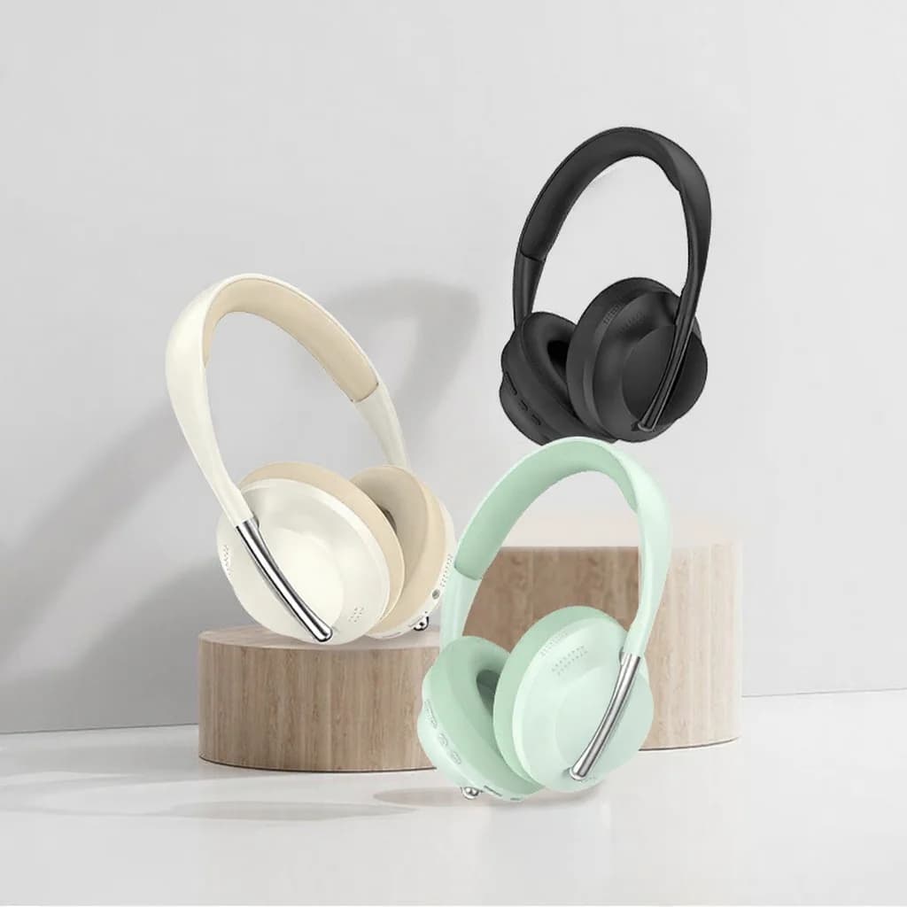 Fones de Ouvido Over-Ear Sem Fio com Slot para Cartão TF e Entrada AUX