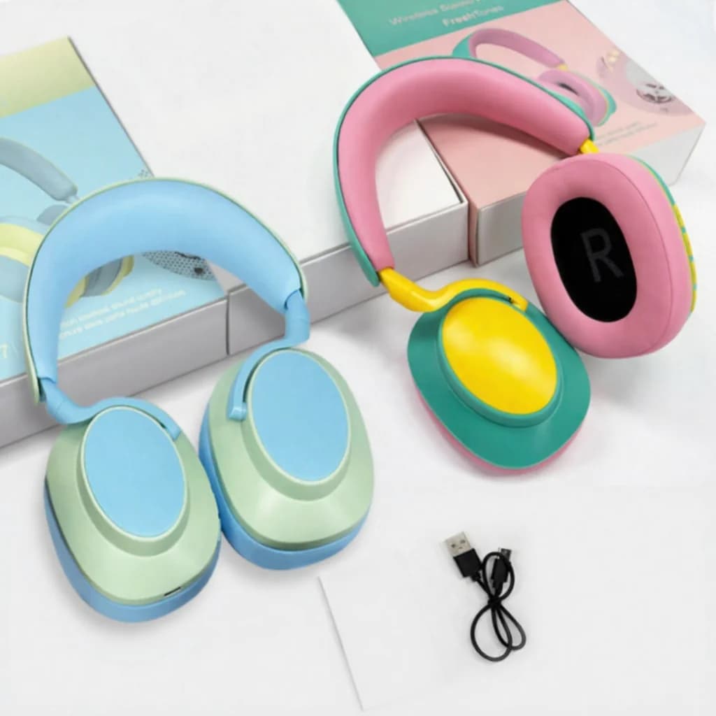 Fones de Ouvido Bluetooth Over-Ear Sem Fio com Microfone, Rádio FM e Type-C