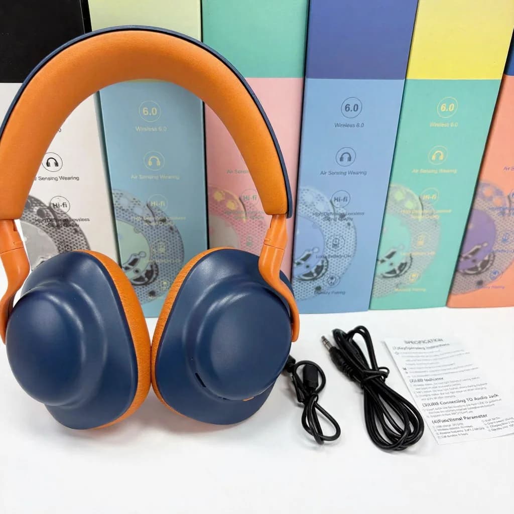Fones de Ouvido Bluetooth Sem Fio Over-Ear com Rádio FM e Carregamento Type-C