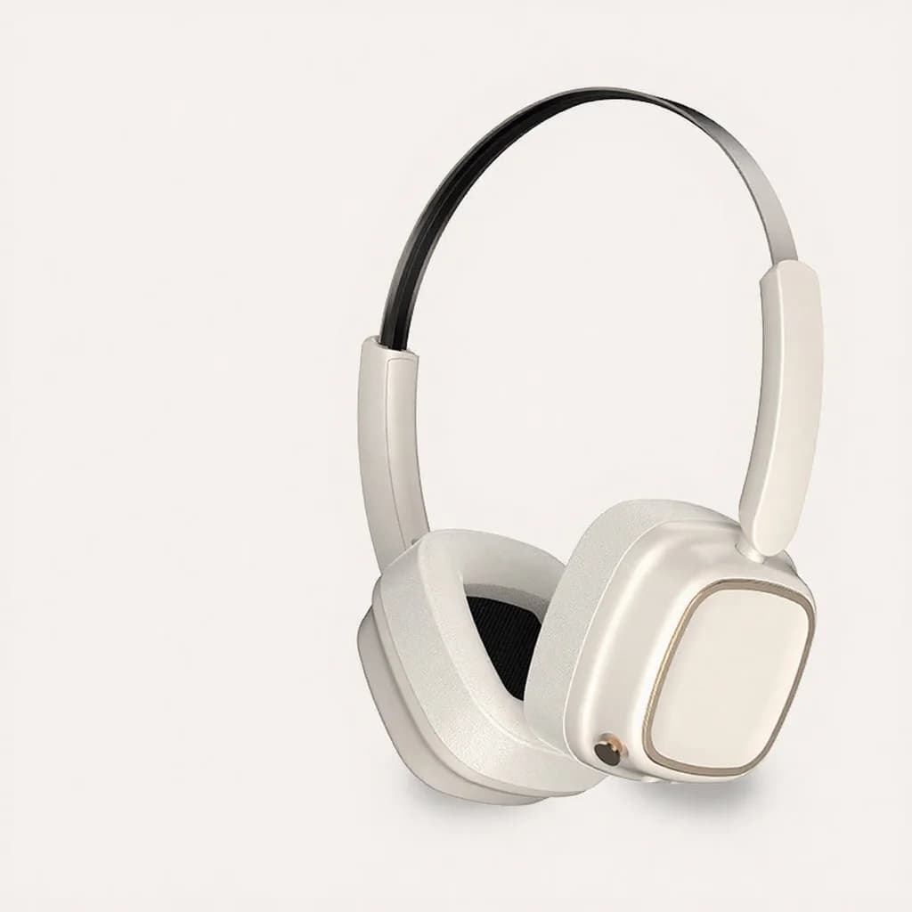 Fone de Ouvido Sem Fio Retro Over-Ear Bluetooth 5.4 com Graves Estéreo