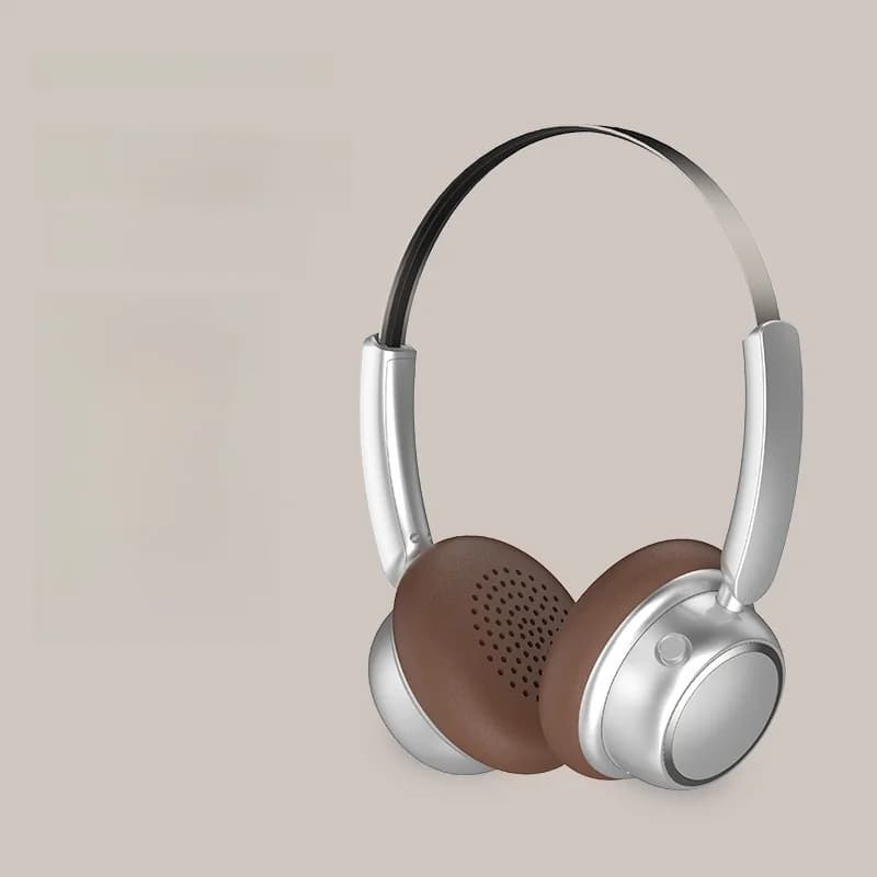 Fone de Ouvido Bluetooth Sem Fio Retrô com Haste de Metal e Longa Duração da Bateria