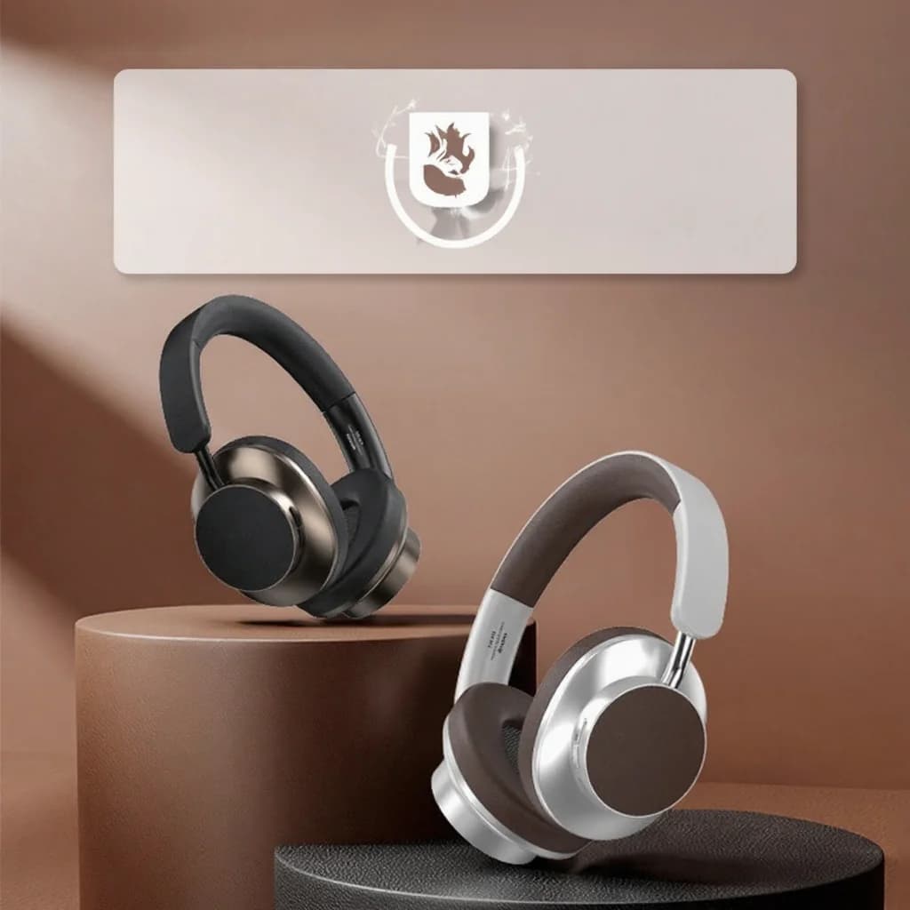 Fones de Ouvido Bluetooth Sem Fio Over-Ear Retrô com Rádio FM e Slot para Cartão TF
