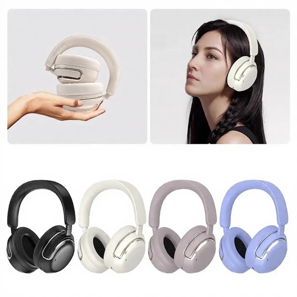 Fones de Ouvido Sem Fio Over-Ear com Cancelamento de Ruído Ativo e Longa Duração de Bateria