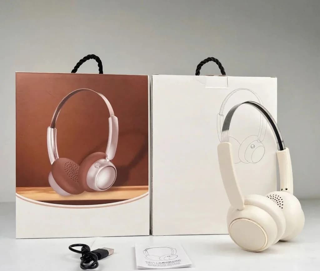 Fone de Ouvido Sem Fio Retro Over-Ear com Rádio FM e Bluetooth 5.4