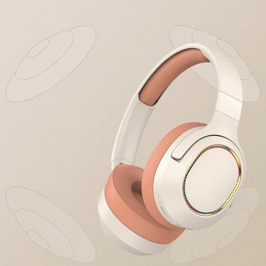 Fones de Ouvido Gamer RGB Sem Fio Bluetooth Over-Ear Estéreo