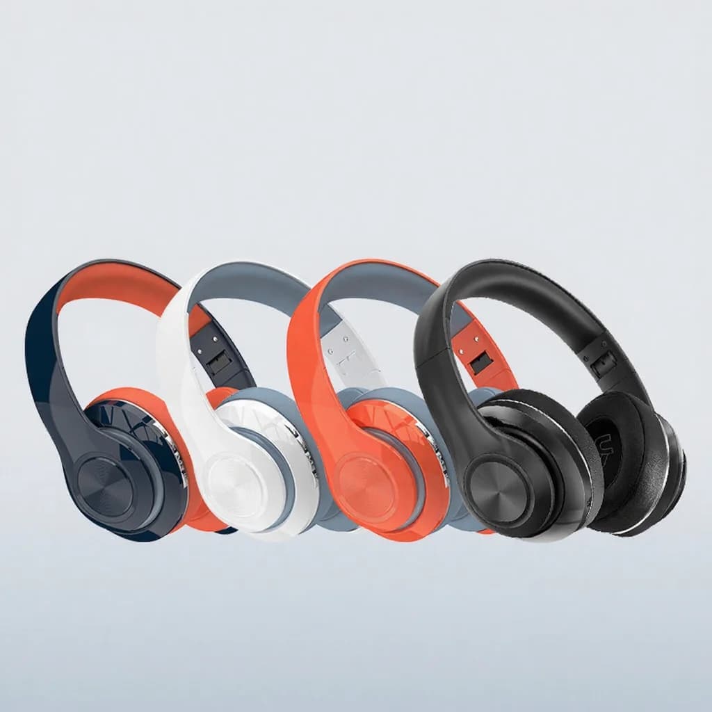Fone de Ouvido Over-Ear Sem Fio com Rádio FM e Slot para Cartão TF