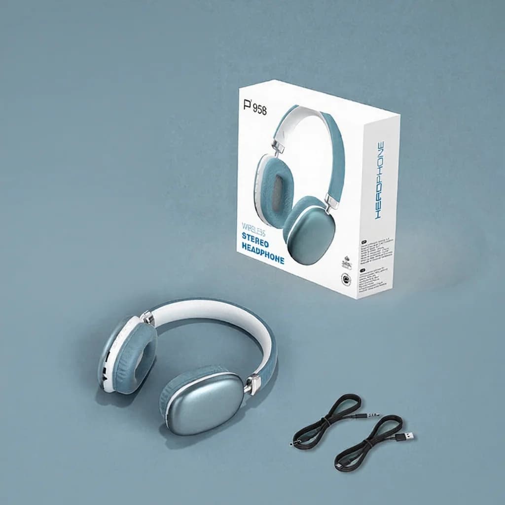Fones de Ouvido Sem Fio Over-Ear com Rádio FM e Slot para Cartão TF