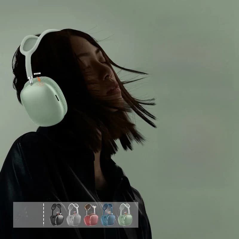 Fone de Ouvido Bluetooth 5.4 Over-Ear com Botão Giratório e Rádio FM