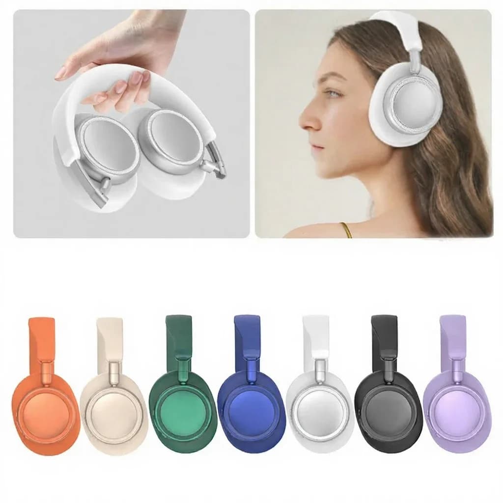 Fones de Ouvido Sem Fio com ANC, Design Dobrável, 30H de Bateria