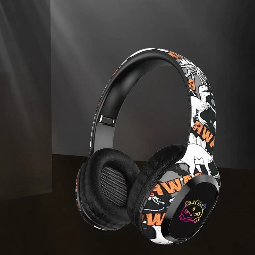 Fones de Ouvido Bluetooth Over-Ear com Rádio FM e Luzes LED