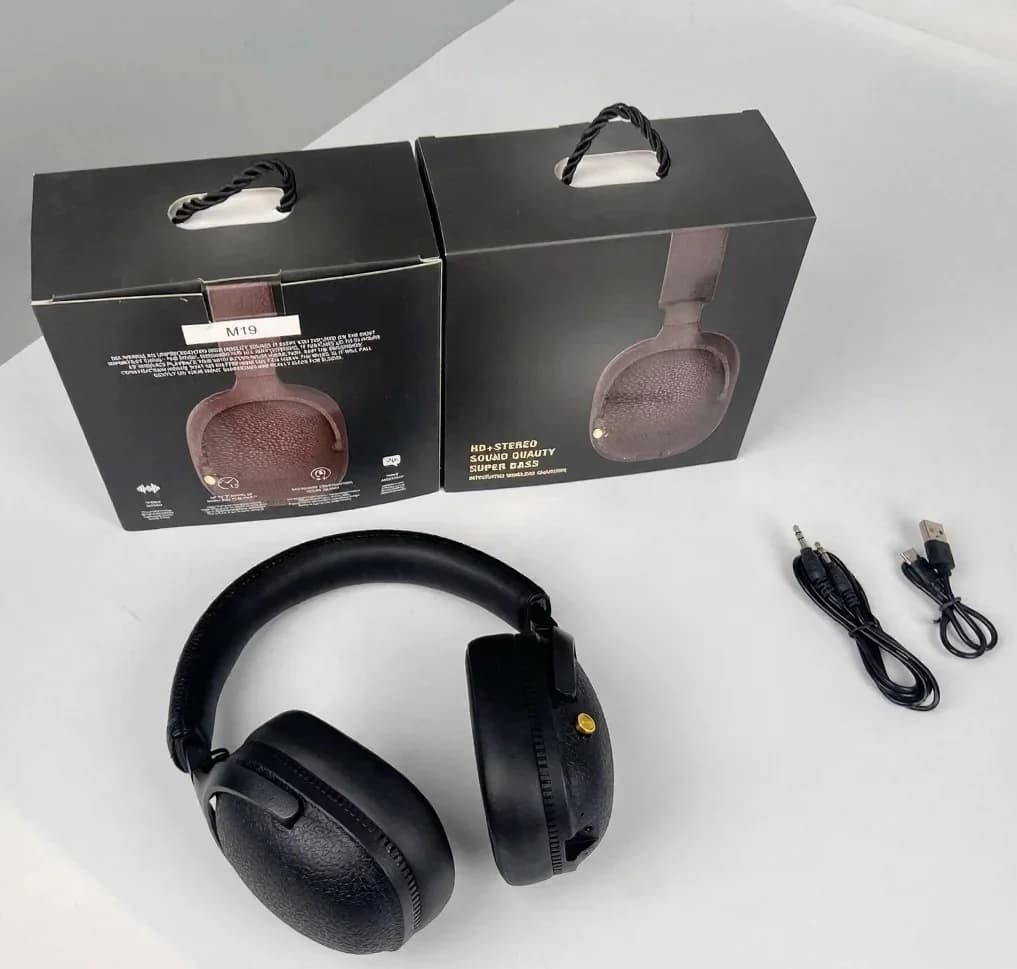 Fones de Ouvido Bluetooth Over-Ear Retrô Sem Fio Estéreo com Microfone