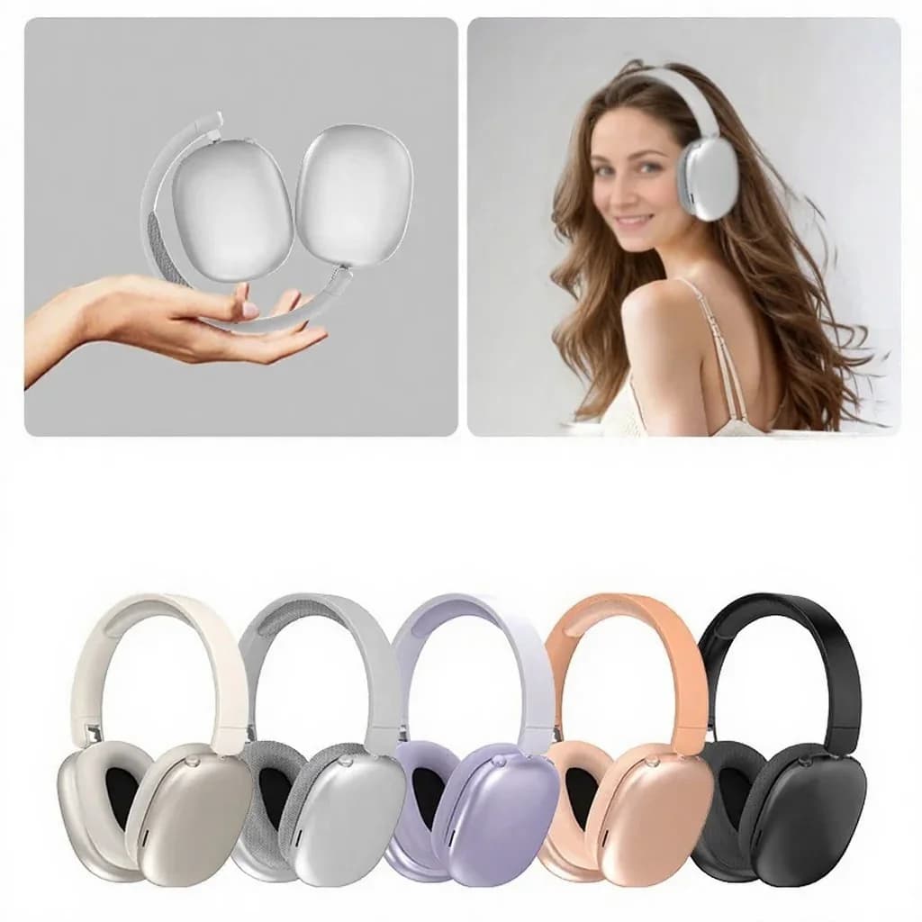 Fone de Ouvido Wireless Bluetooth Over-Ear com Rádio FM e Slot para Cartão TF