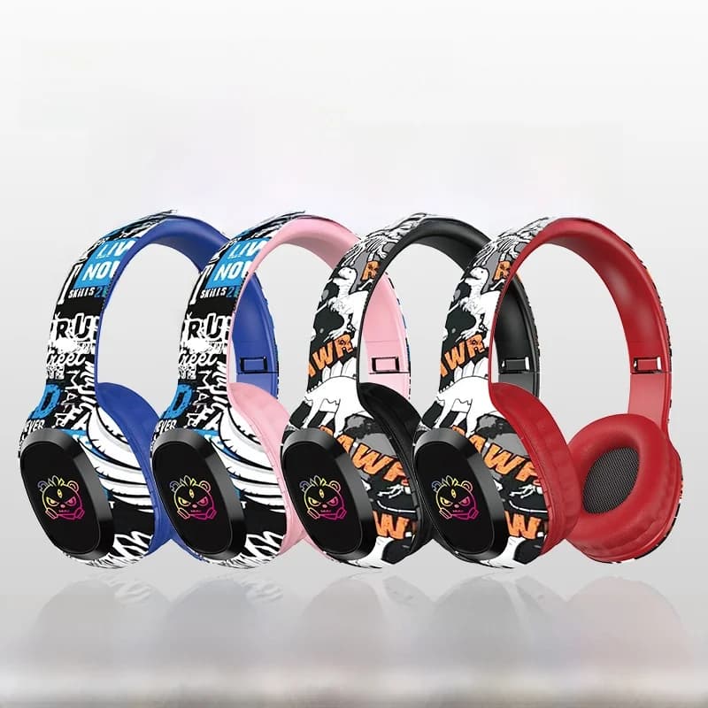 Fone de Ouvido Over-Ear Sem Fio com Slot para Cartão TF e Bluetooth