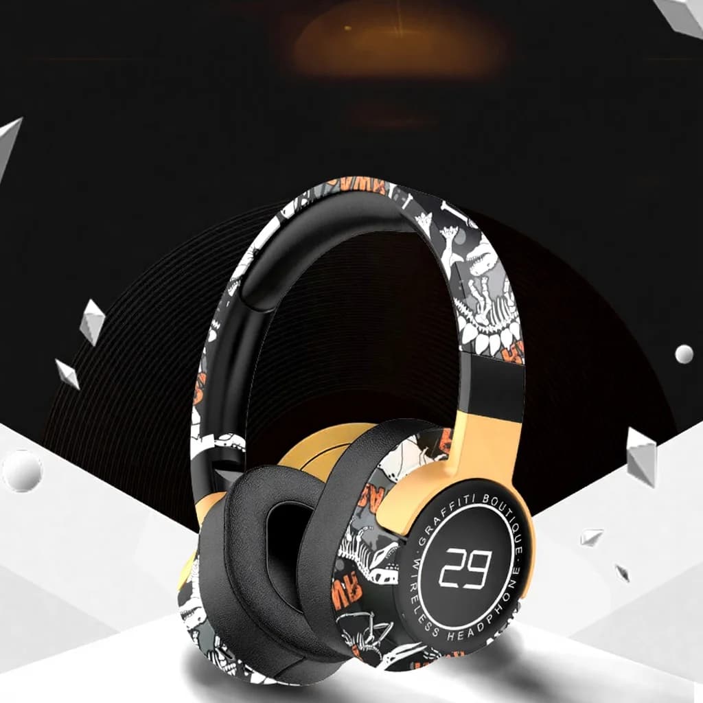 Fone de Ouvido Bluetooth Sem Fio Over-Ear com Rádio FM e Graves Profundos