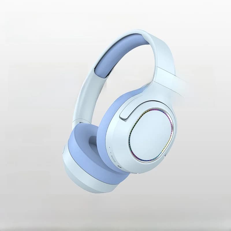 Fone de Ouvido Bluetooth Over-Ear sem Fio com Luzes LED e Rádio FM