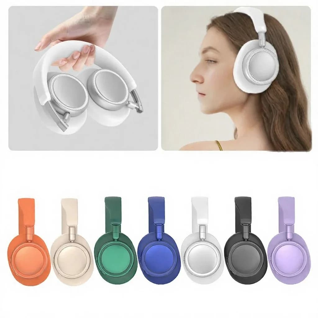 Fone de Ouvido Over-Ear Bluetooth Sem Fio com Graves Profundos e Carregamento Type-C