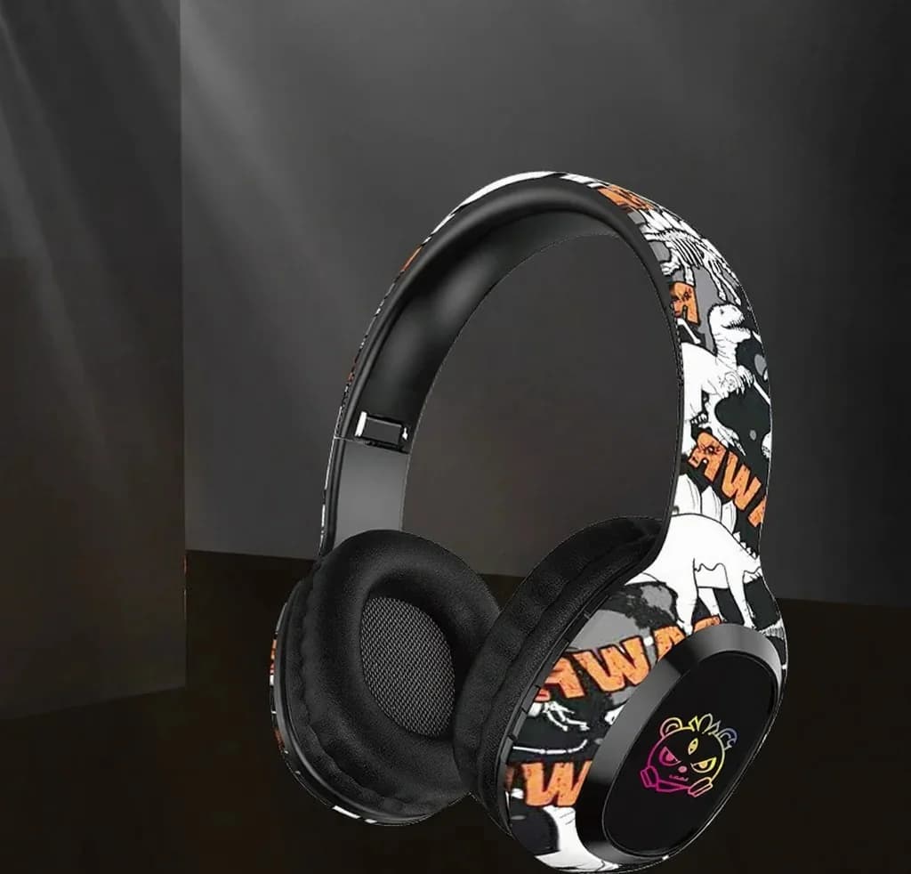 Fone de Ouvido Over-Ear Bluetooth com Rádio FM e Luzes LED