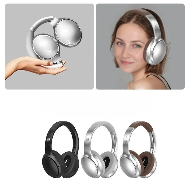 Fone de Ouvido Bluetooth Retro Over-Ear com Rádio FM e Modo Com Fio