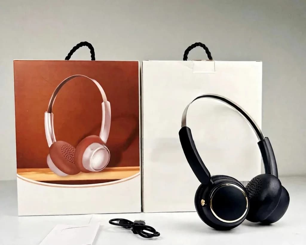 Fone de Ouvido Sem Fio Retro Over-Ear com Rádio FM e Bluetooth 5.4