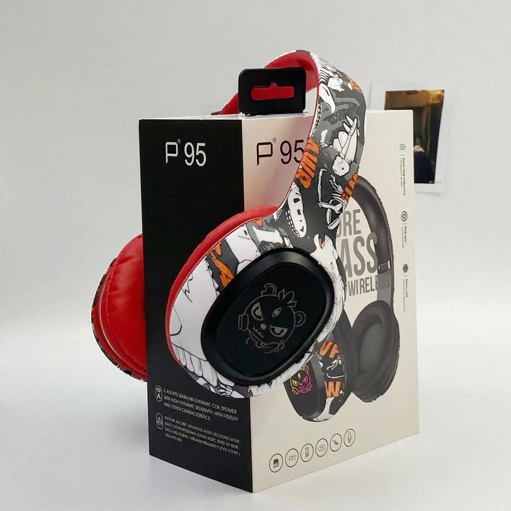 Fones de Ouvido Bluetooth Over-Ear com Rádio FM e Luzes LED