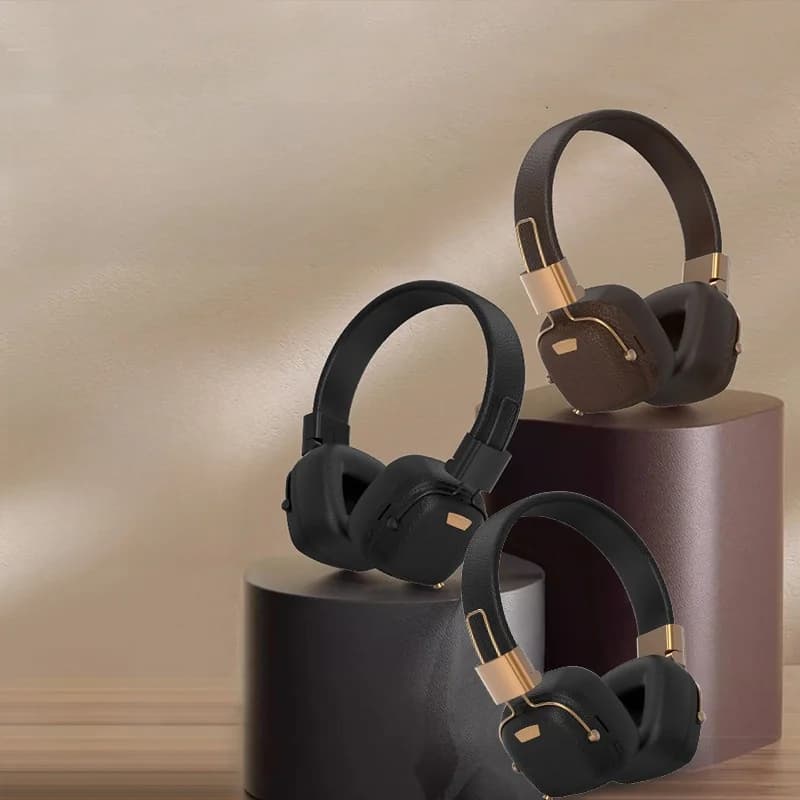 Fones de Ouvido Bluetooth Over-Ear Retrô com Modos EQ e Design Dobrável
