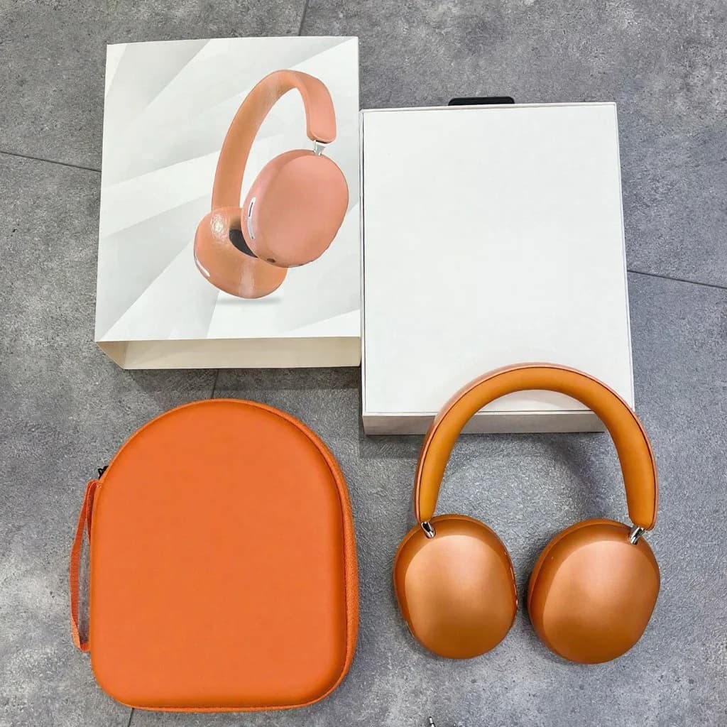 Fone de Ouvido Sem Fio ANC Over-Ear com Conchas em Couro Proteico