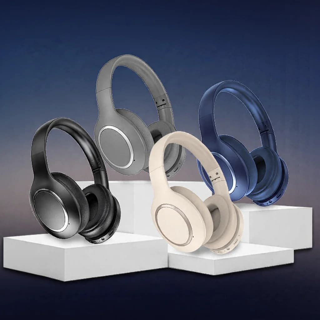 Fones de Ouvido Bluetooth Over-Ear com Cancelamento de Ruído Ativo e Longa Duração da Bateria