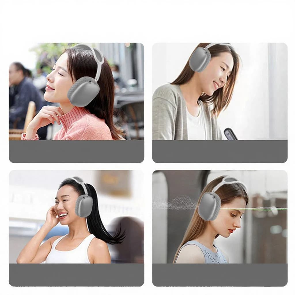 Fones de Ouvido Sem Fio Over-Ear com Copos Magnéticos e Haste de Malha
