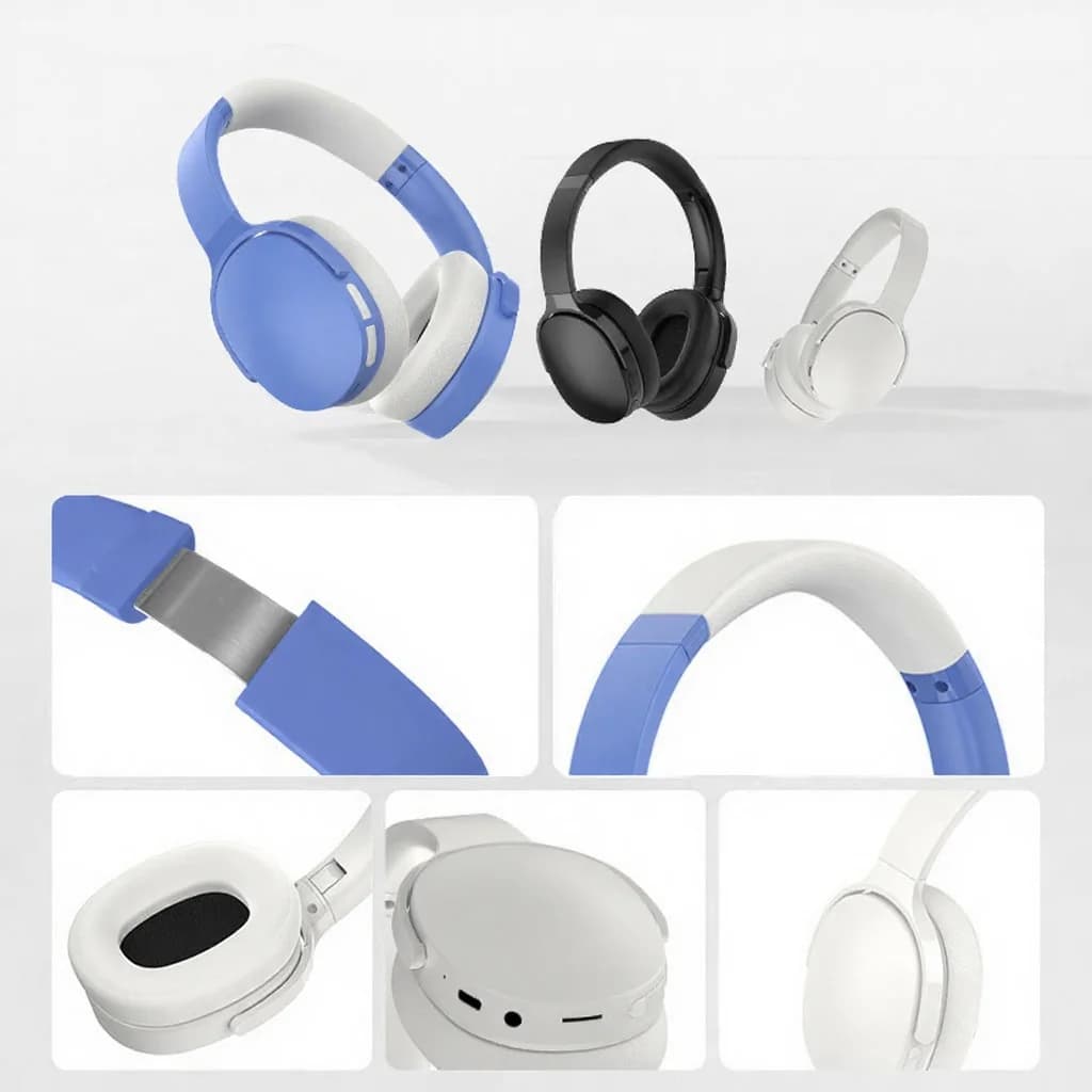 Fone de Ouvido Bluetooth Over-Ear com FM, Cartão TF, Modos EQ e Microfone