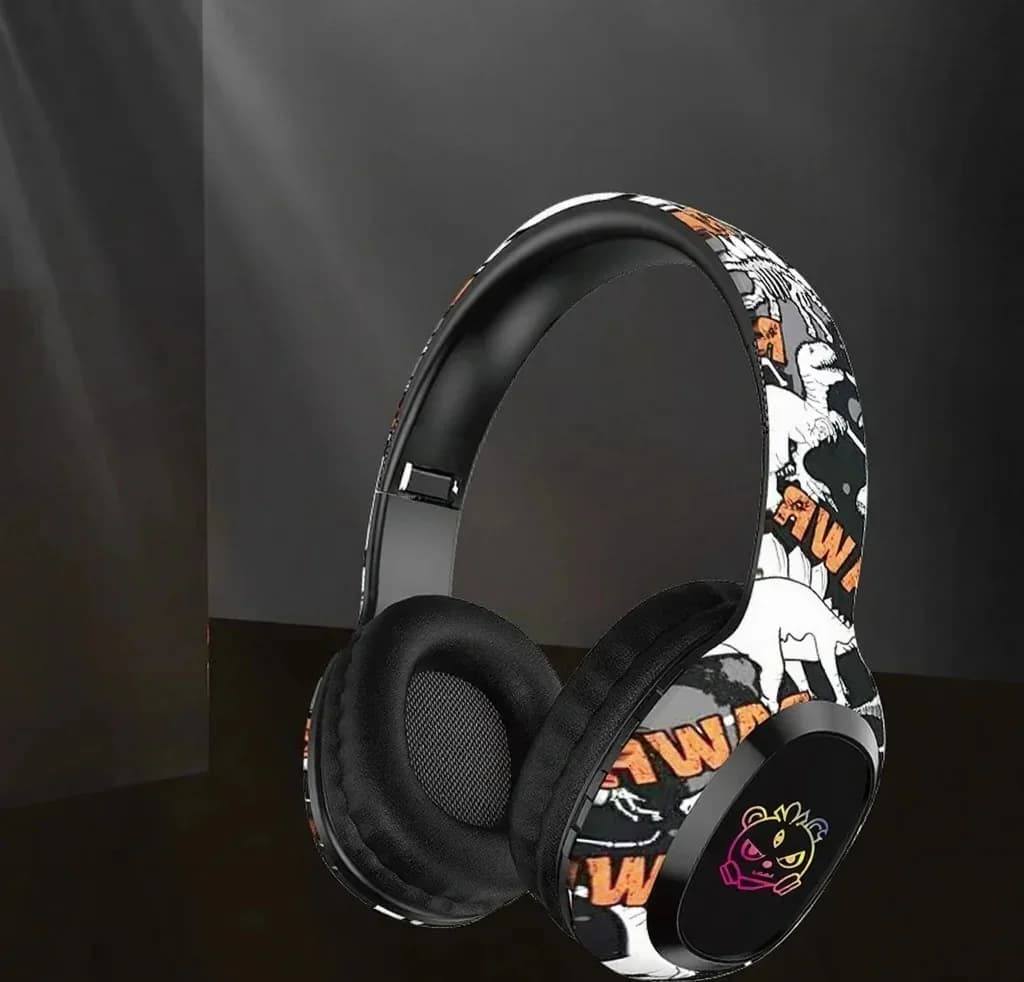 Fones de Ouvido Bluetooth Over-Ear com Rádio FM e Luzes LED