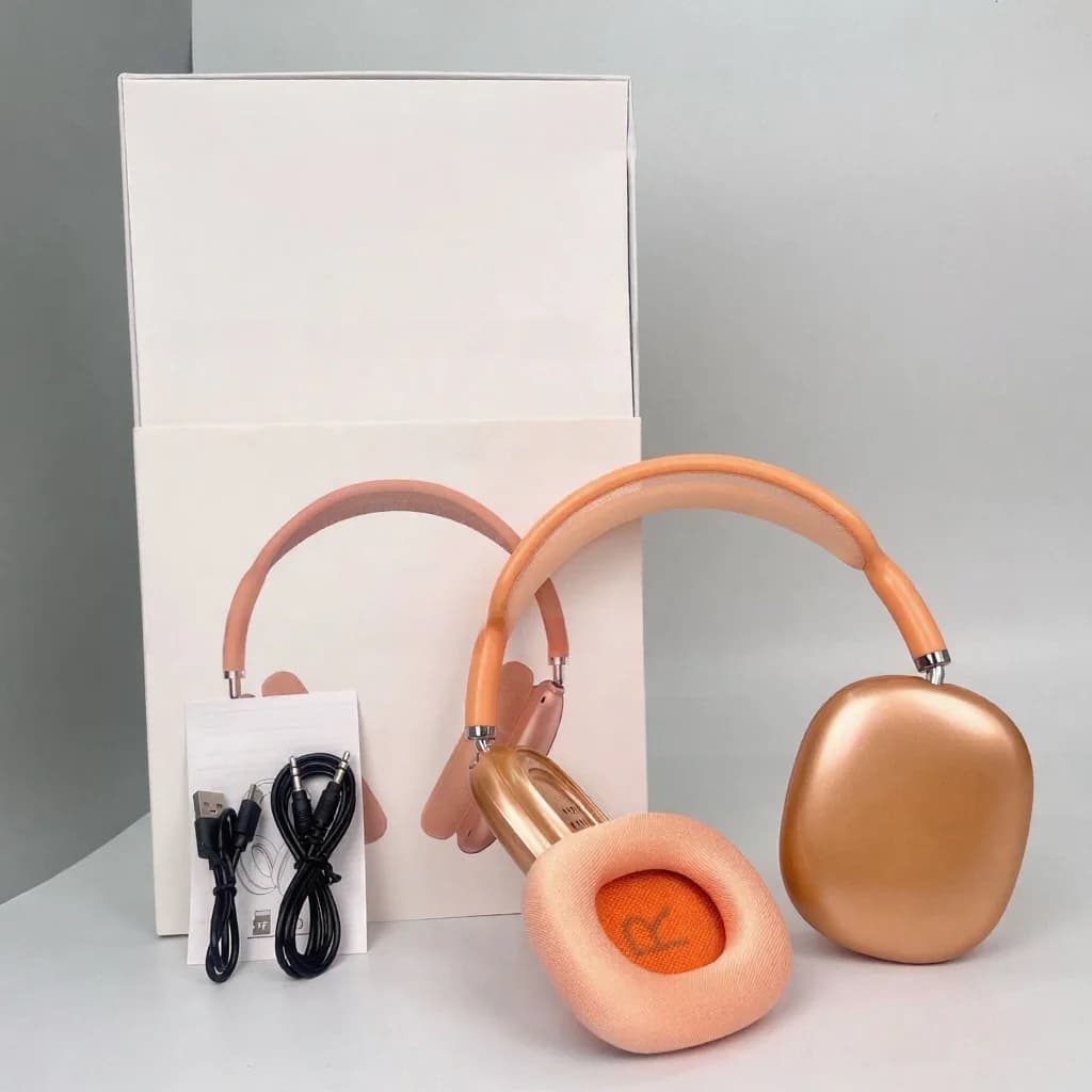 Fones de Ouvido Sem Fio Over-Ear com Copos Magnéticos e Haste de Malha