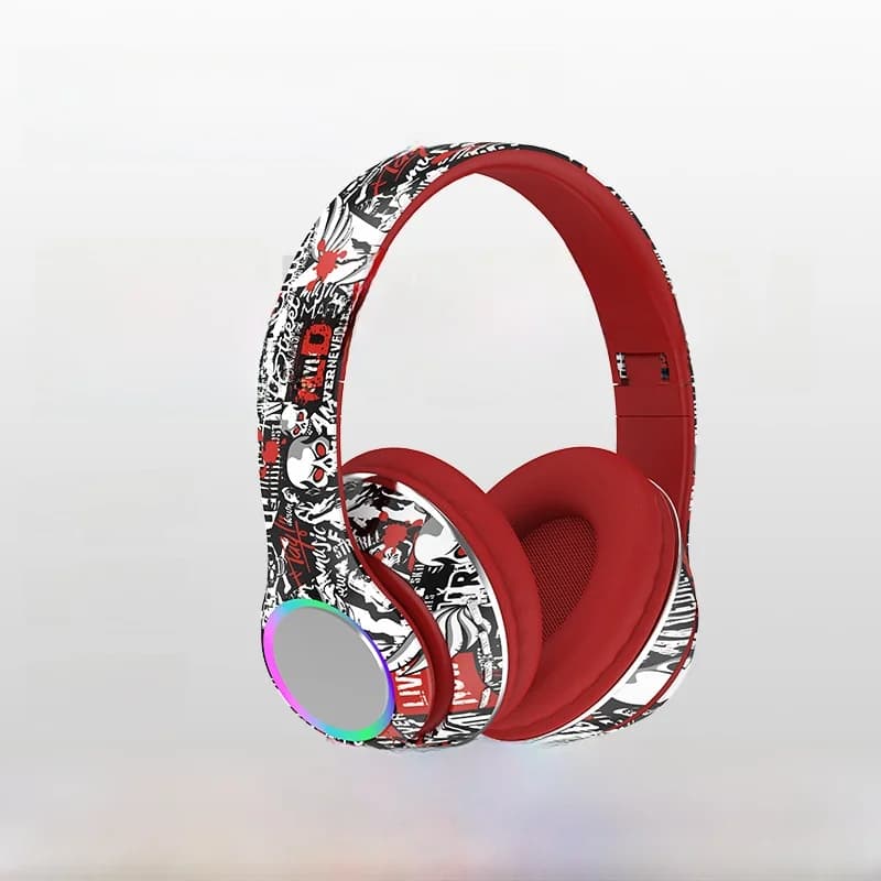 Fones de Ouvido Sem Fio Over-Ear com Rádio FM, Slot para Cartão TF e Design Dobrável