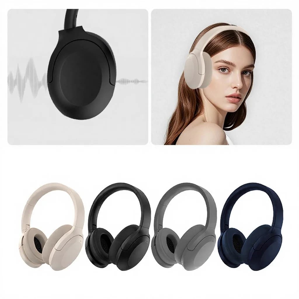 Fones de Ouvido Bluetooth Over-Ear com Cancelamento de Ruído Ativo e Estéreo