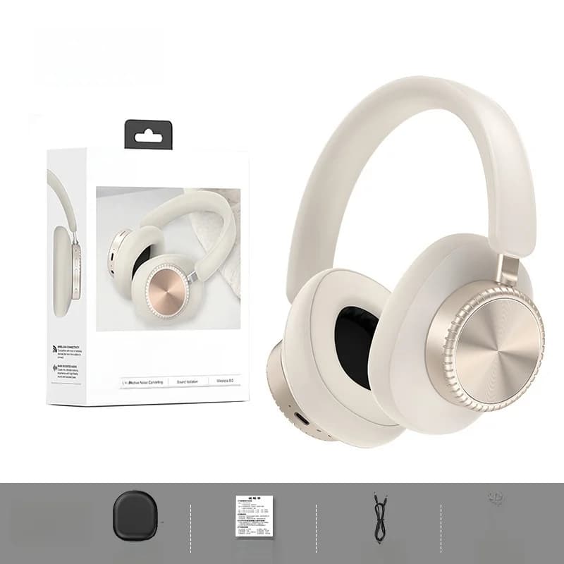 Fones de Ouvido Over-Ear Sem Fio com Cancelamento de Ruído Ativo e Bateria de 35H