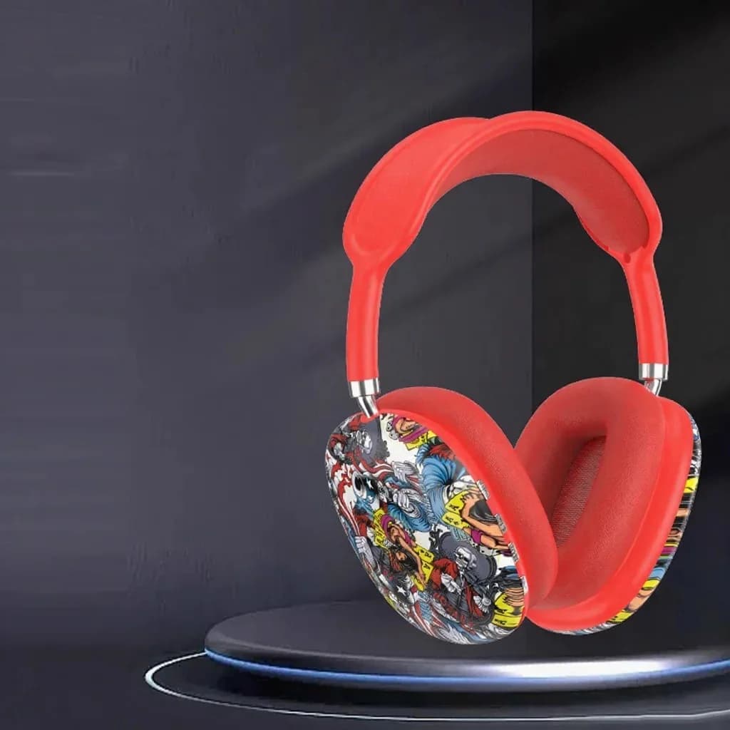 Fone de Ouvido Sem Fio Graffiti Over-Ear com Rádio FM e Slot TF