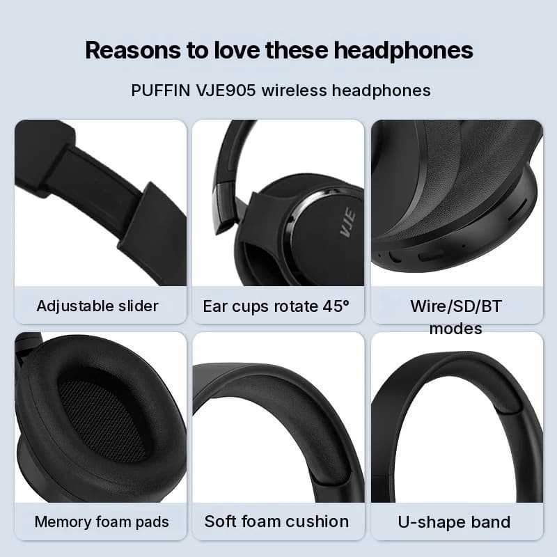 Fone de Ouvido Sem Fio Over-Ear com Longa Duração da Bateria e Bluetooth 5.4