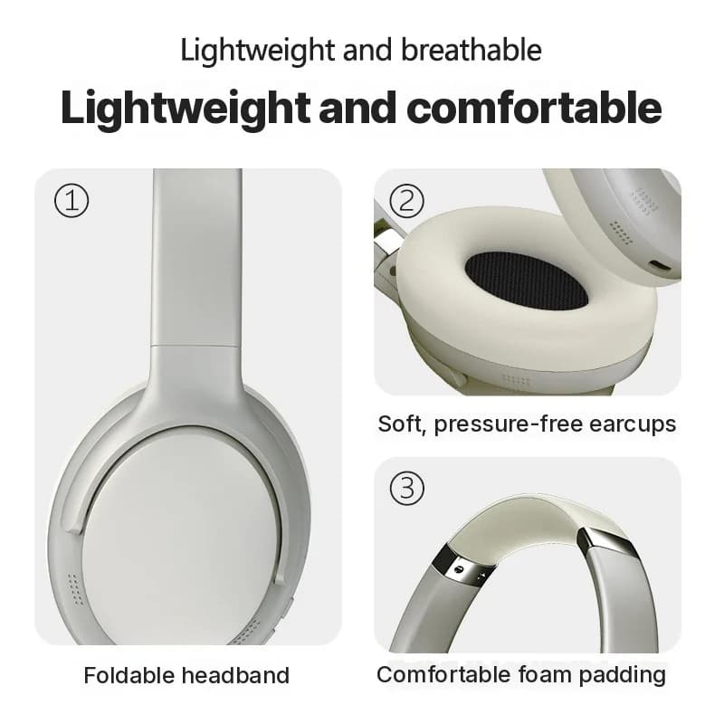 Fone de Ouvido Bluetooth Wireless Over-Ear com Microfone e Múltiplos Modos EQ