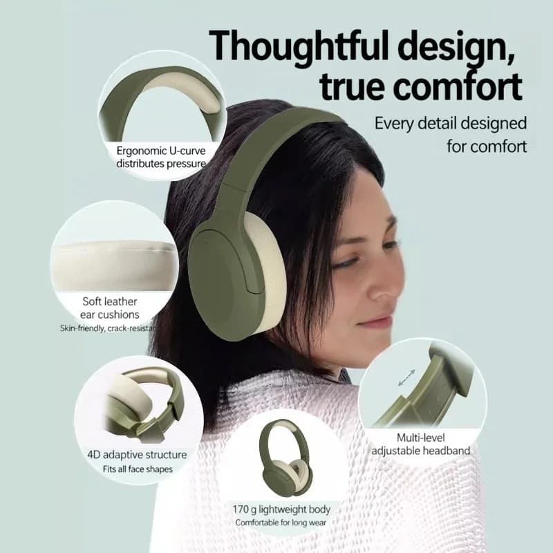 Fones de Ouvido Bluetooth Sem Fio Over-Ear com Rádio FM e Longa Duração da Bateria
