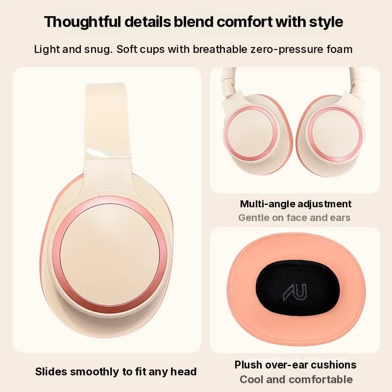 Fones de Ouvido Bluetooth Sem Fio Over-Ear com Longa Duração da Bateria para Jogos