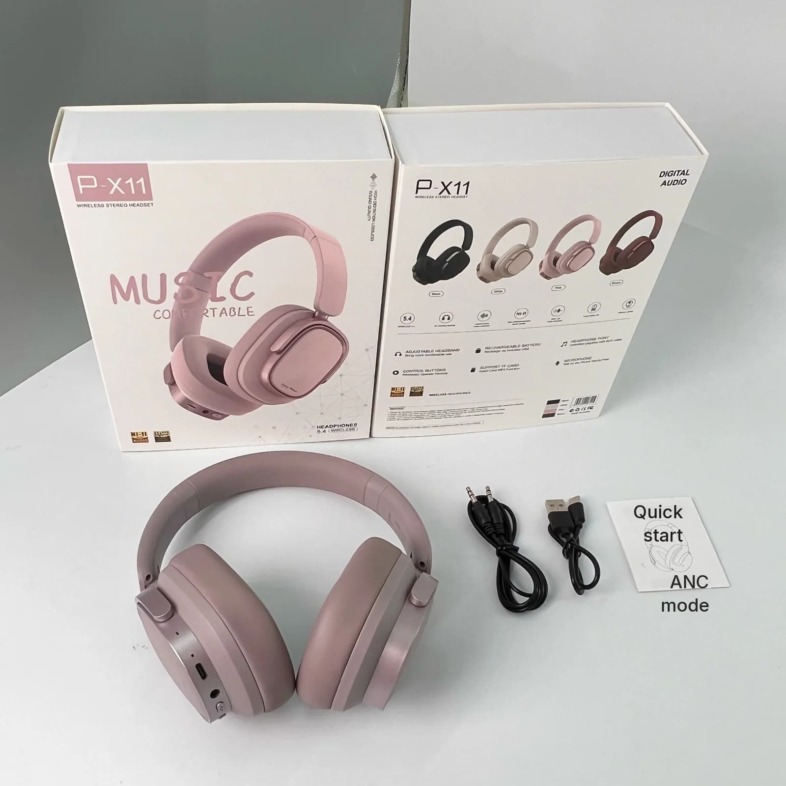Fones de Ouvido Sem Fio Retrô com Cancelamento de Ruído Ativo