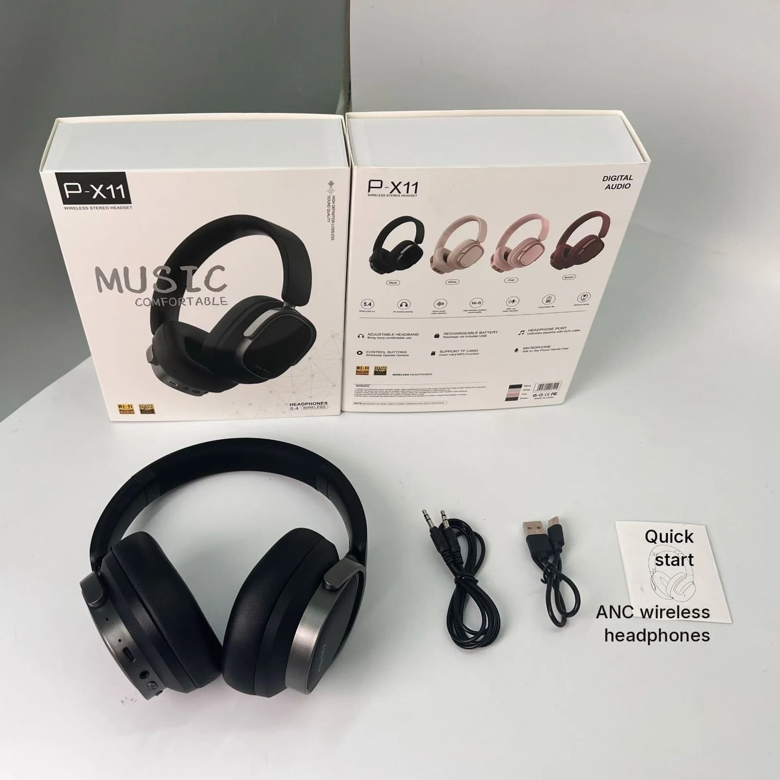 Fones de Ouvido Sem Fio Retrô com Cancelamento de Ruído Ativo