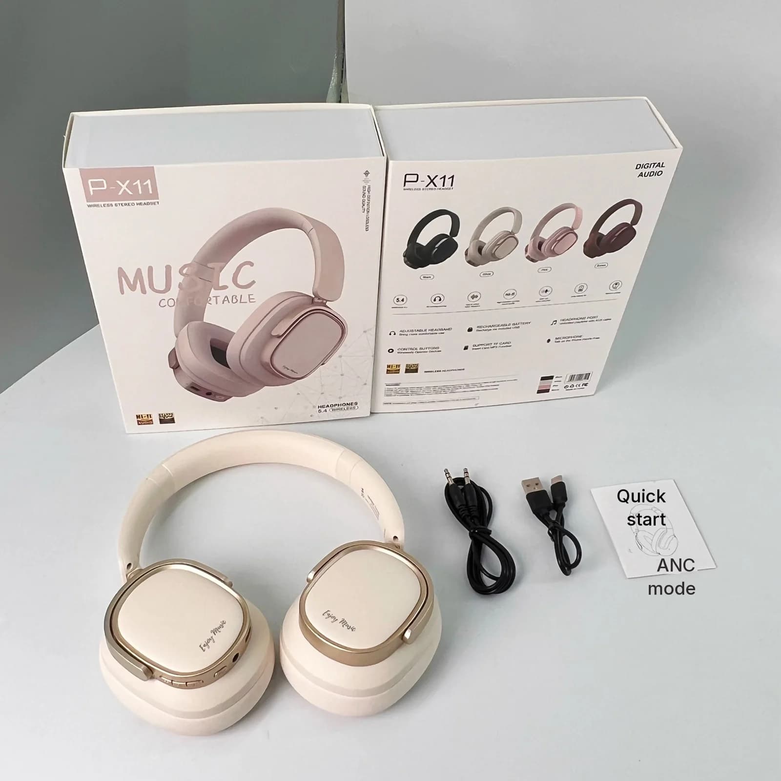 Fones de Ouvido Bluetooth Retro Circum-auriculares com Cancelamento Ativo de Ruído