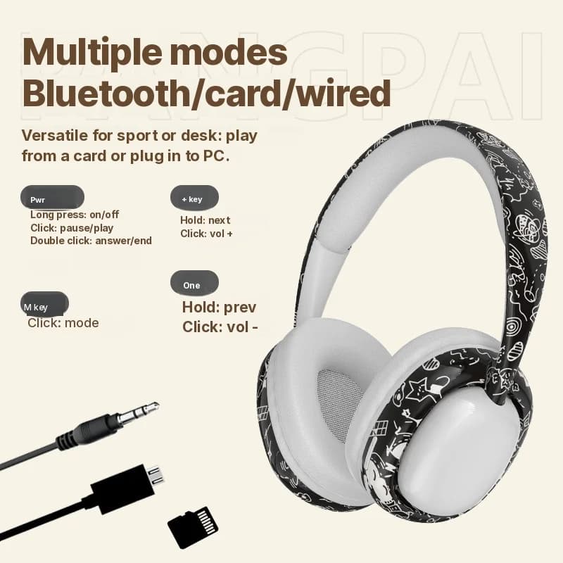 Fones de Ouvido Bluetooth Over-Ear com Graves Profundos e Conectividade Sem Fio