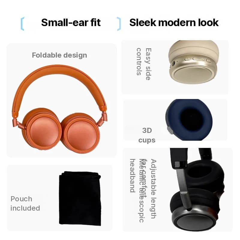 Fones de Ouvido Over-Ear Sem Fio com Cancelamento Ativo de Ruído e Bateria de 35H